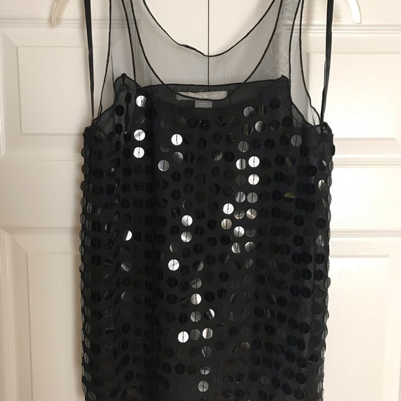 EUC Sans Souci Sleeveless Black Top/ Large/ Flashy front design/ Dry Clean Only - Picture 3 of 8